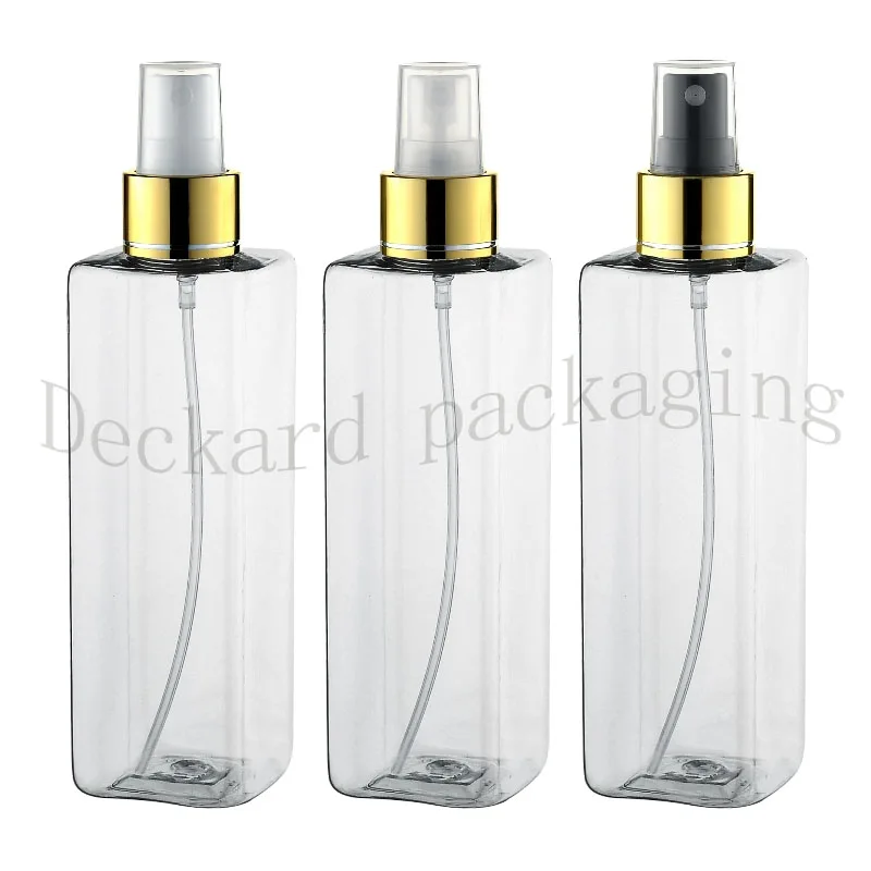 20pcs 250ml Square Plastic Perfume Spray Bottle Refillable Cosmetic