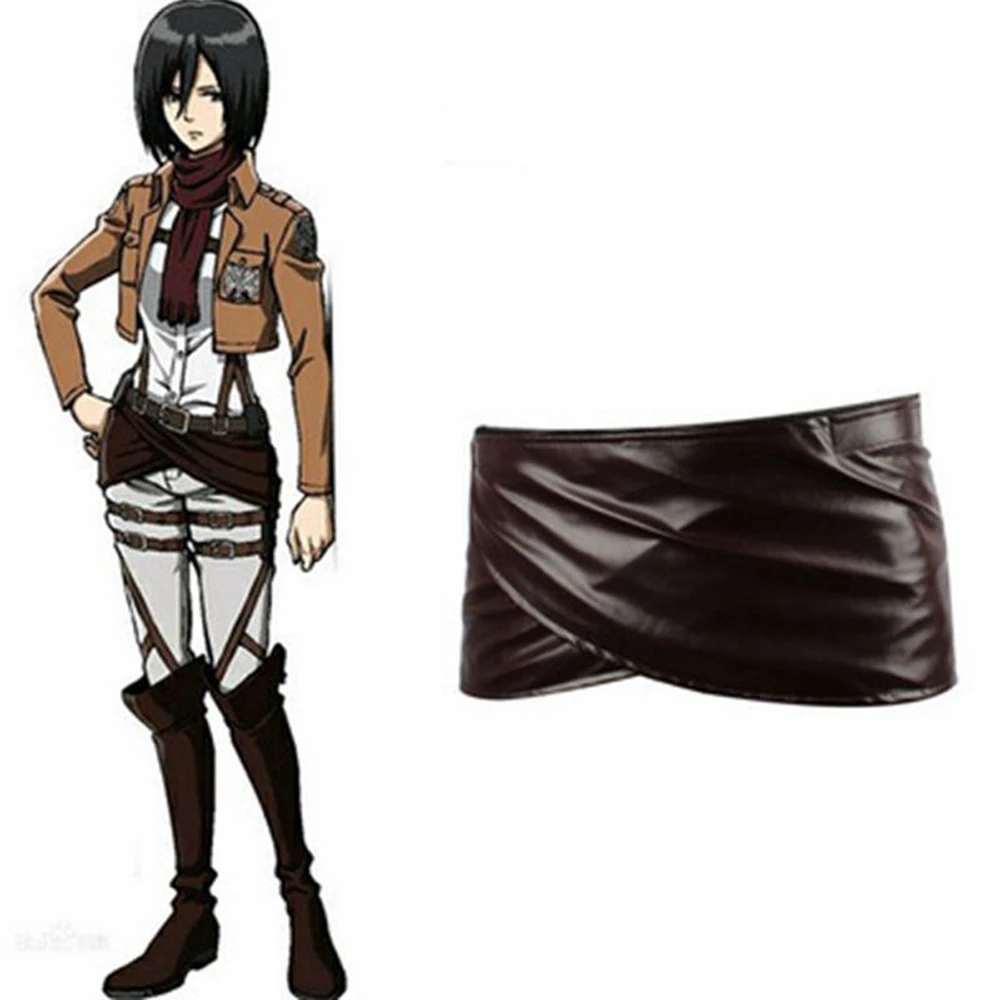 Vevefhuang Cosplay Attack On Titan Shingeki No Kyojin Leather Skirt Hookshot Belt Costume Chocolate Apron Xmas Carnival Daily -Zentai shop online