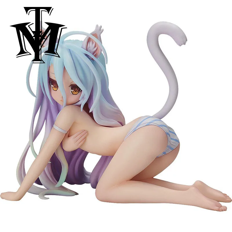 

Anime Games Lovely cartoon Action Figure Model No Game No Life Shiro Cat Version 7cm PVC Child toys 1/12 doll Holiday gift