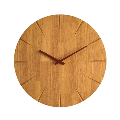 12 дюймов бесшумные деревянные настенные часы простой современный дизайн деревянные часы для спальни деревянные настенные часы домашний декор - Цвет: C