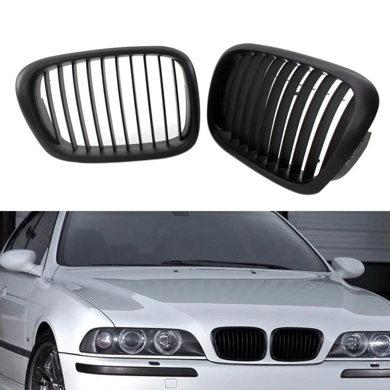 Rejilla delantera de riñón doble para BMW, accesorio de color negro con