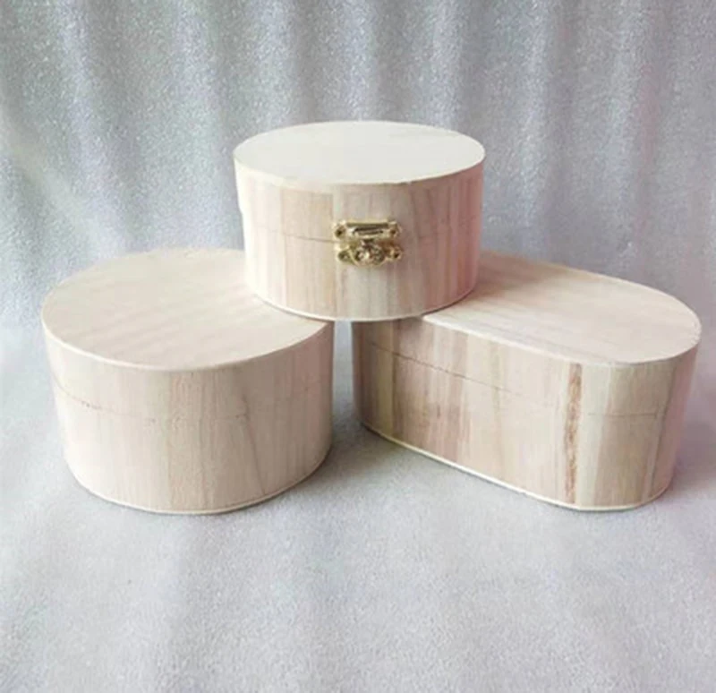

Wooden Vintage Round oval Box Jewelry Storage gift Box Storage Case for Valentine's Day girl's gift wrapping boxes 1PC