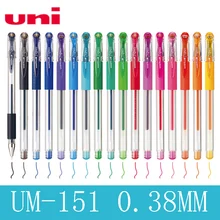 Uni UM-151, цветная гелевая ручка, 10 шт./лот, 0,38 мм, пуля, для студентов, тест, канцелярские принадлежности, руководство, Офисная ручка