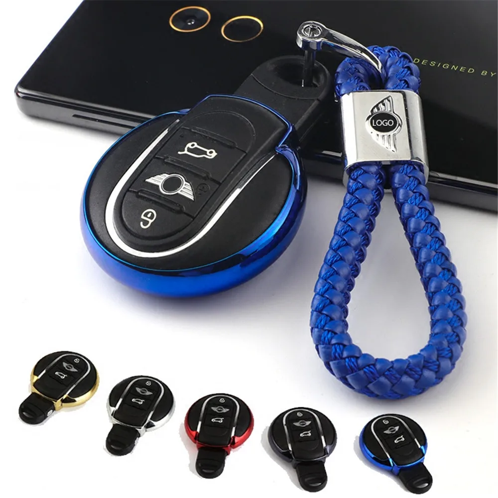 

5 Colors Soft TPU Car Key Case Cover Holder Shell for Mini Cooper Clubman Countryman F56 F55 F54 Key Chain Accessory Car-styling