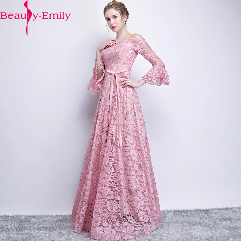 

Prom dress sleeves 2018 lace material Evening party dress long muslim prom gown for young ladies homecoming dresses for juniors