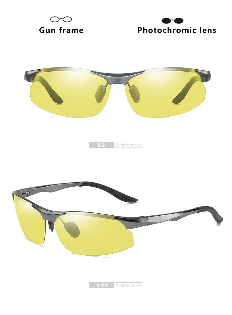 Фотохромные поляризованные солнцезащитные очки из алюминиево-магниевого сплава, мужские очки для вождения, дневные очки ночного видения, очки для вождения Oculos De Sol Masculino