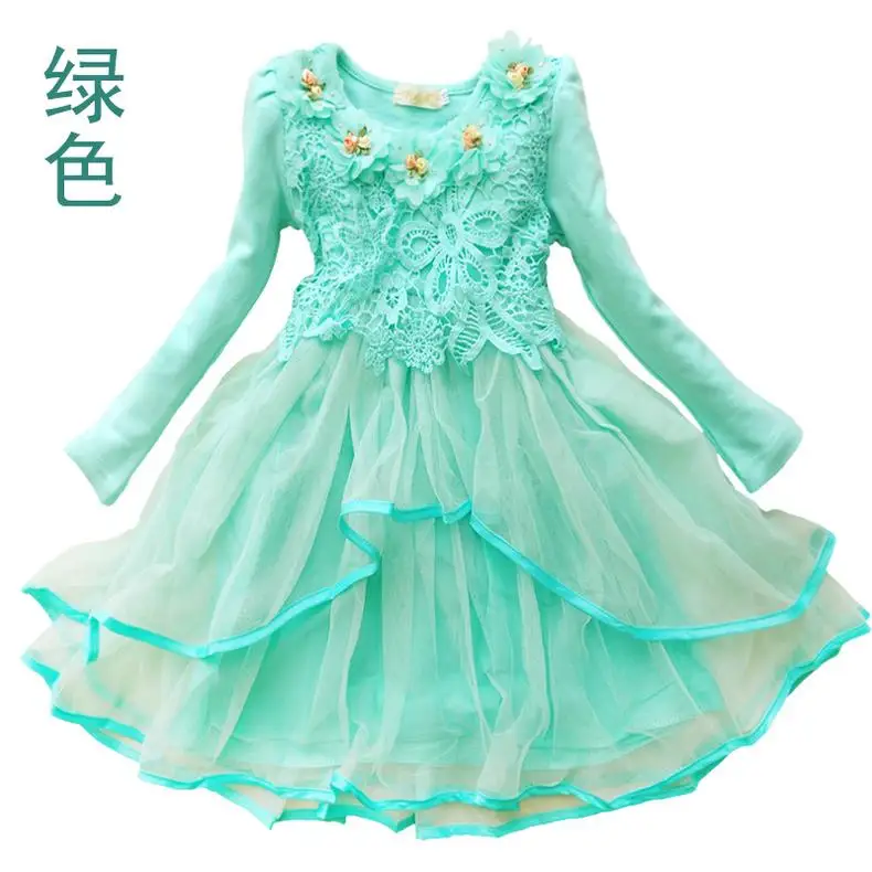 Платье с цветочным узором для девочек платье принцессы с юбкой-пачкой подарок для свадебной вечеринки Тюлевое платье с цветочным узором для девочек детское платье розового и зеленого цветов макароны, конфеты цвета