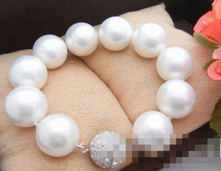 

free shipping 13331 White Sea shell Pearl Bracelet