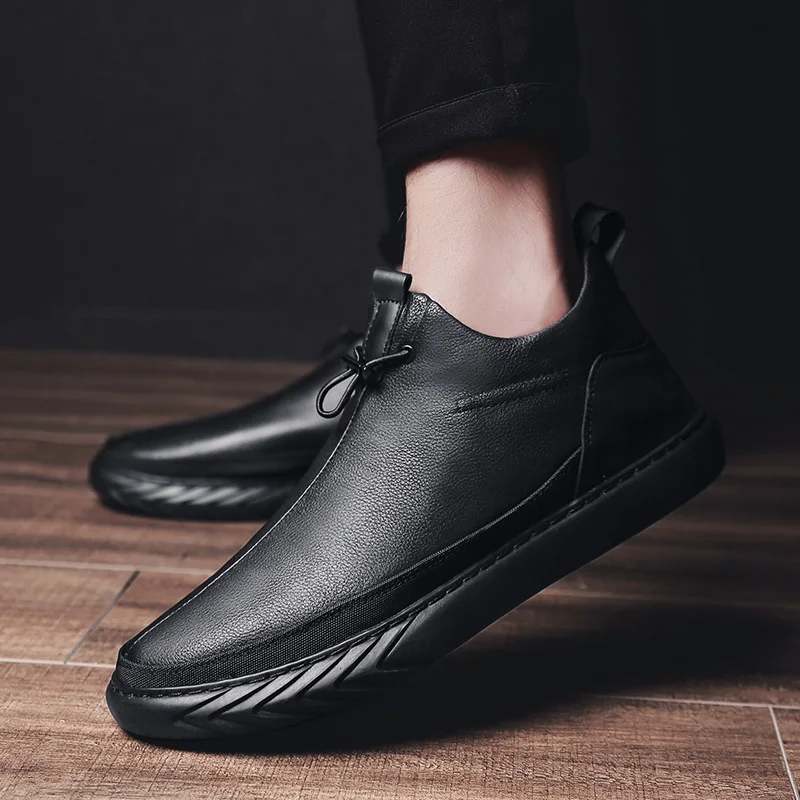 BACKCAMEL2019 Весенние новые мужские спортивные ботинки из микрофибры в английском стиле, нескользящая Рабочая обувь с круглым носком, резиновая