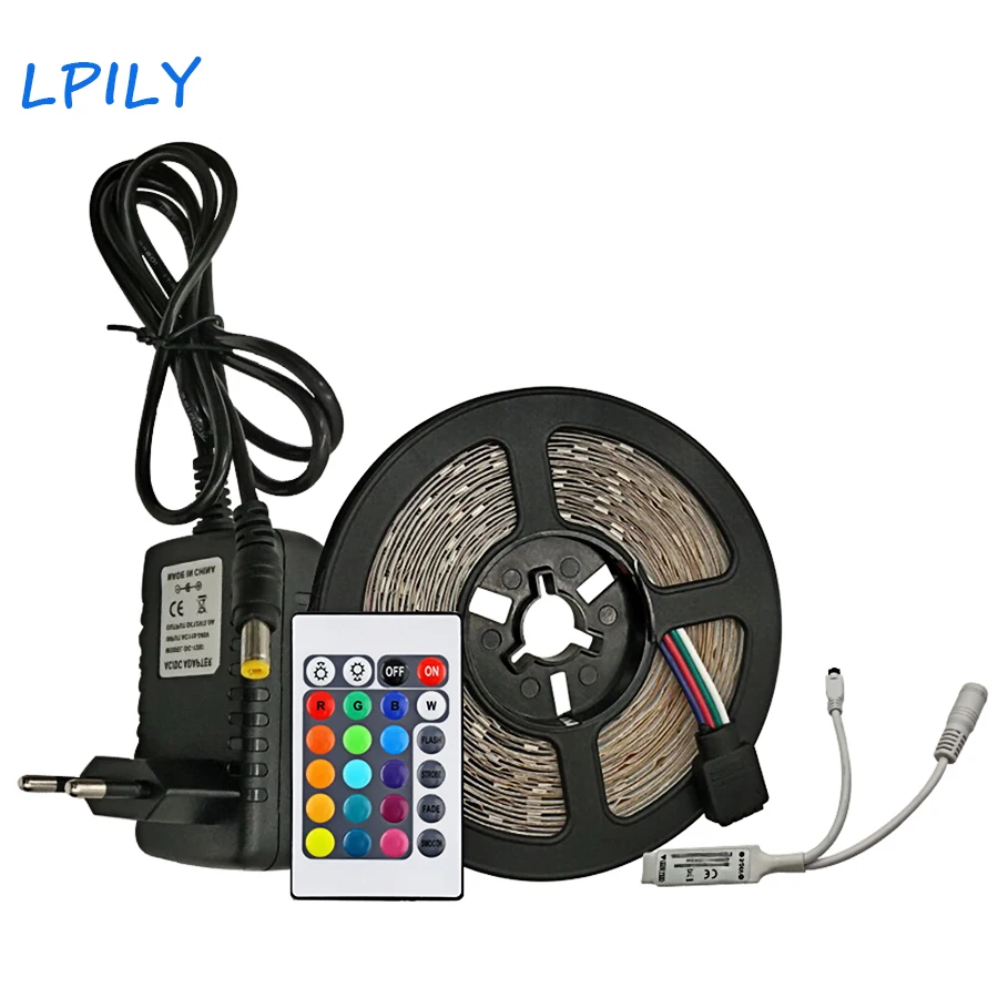 

LPILY 2835 RGB LED Strip Light Waterproof Led Tape 5M 10M 15M 20M SMD LedStrip Ribbon Home Fiexble DC12V Adapter set Decoration