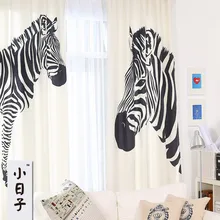 Современный Стиль Хлопковый текстиль с принтом Зебра готовой занавес домашний декоративный/Фотография реквизит модный штора-фон 130*235 см