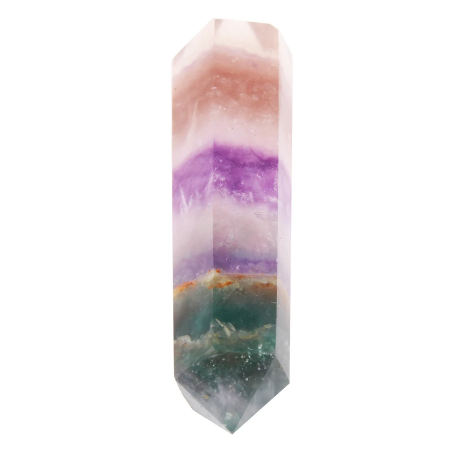 WALUOLAN натуральный двухточечный Радужный флюорит шесть призматические орнаменты хрустальные столбы образцы кулон и минералы чакра заживление