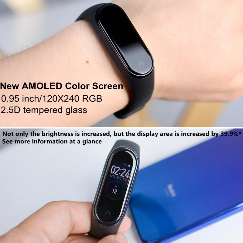  Global Version Xiaomi Mi Band 4 Smart Bracelet 3 Color AMOLED Screen Heart Rate Fitness Bluetooth 5 - 4000248154475