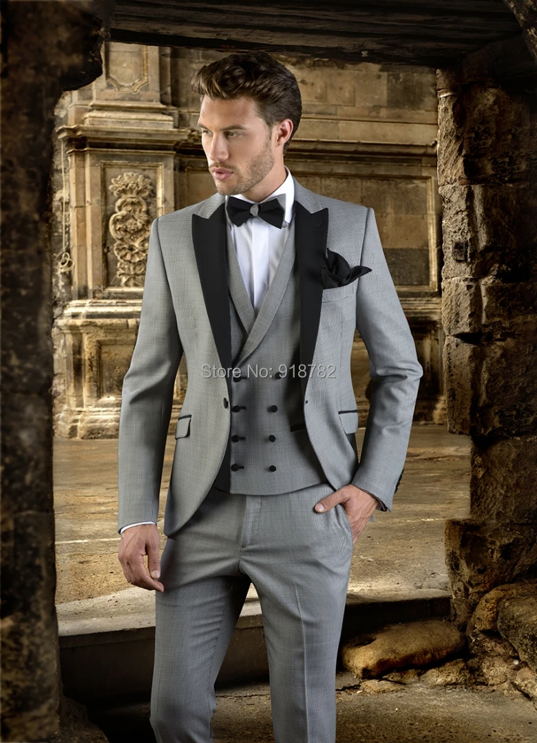 Traje de novio gris para hombre, traje esmoquin de piezas, elegante, Formal, para boda, diseñador, 2018|groom suits for men|groomsmen suitgroom designer suits - AliExpress