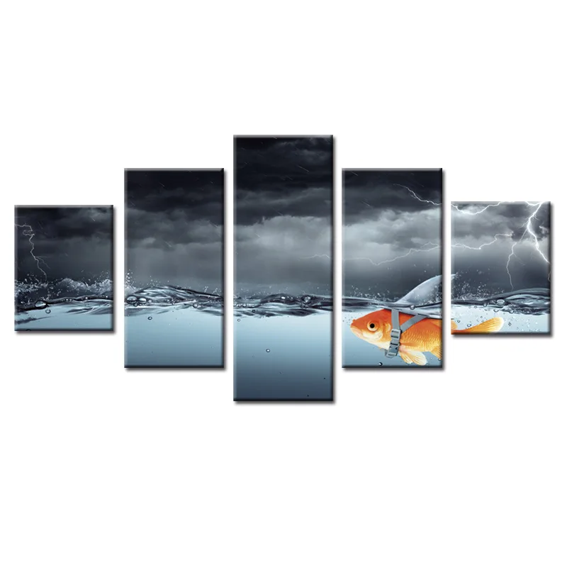 

Factory wholesale Abstract fish poster Painting Custom Canvas Print On Canvas Printing Wall Pictures Home Decoration