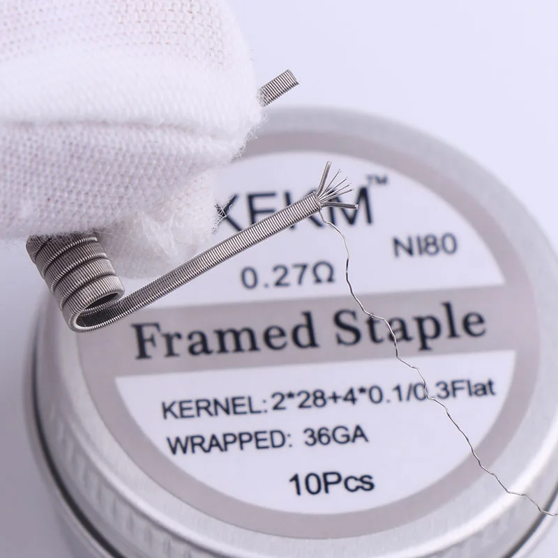 XFKM NI80 высокая плотность Clapton готовые катушки для электронной сигареты RDA RTA RBA атомайзер мод нагревательный провод - Цвет: 6xin 027