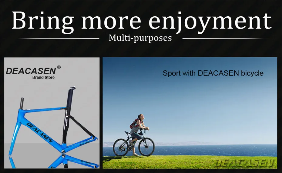 Perfect Deacasen 2018 New light Carbon Road Bike Frame UD Carbon Road Bicycle Frameset With Seatpost Headset XS/S/M/L 0