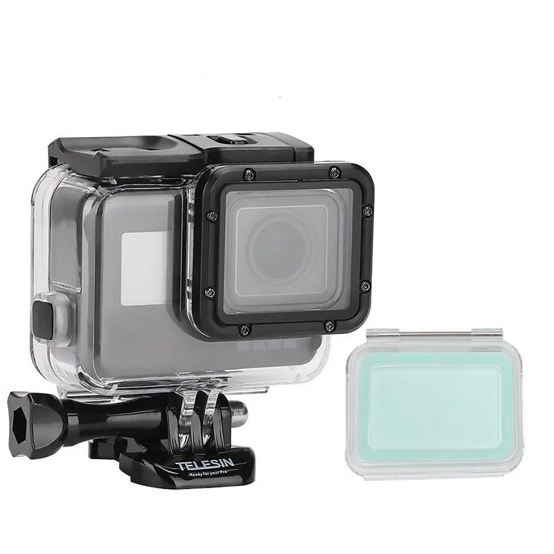 Подводный водонепроницаемый чехол TELESIN 45 м + сенсорный для Gopro Hero 5/ 6 7 черные