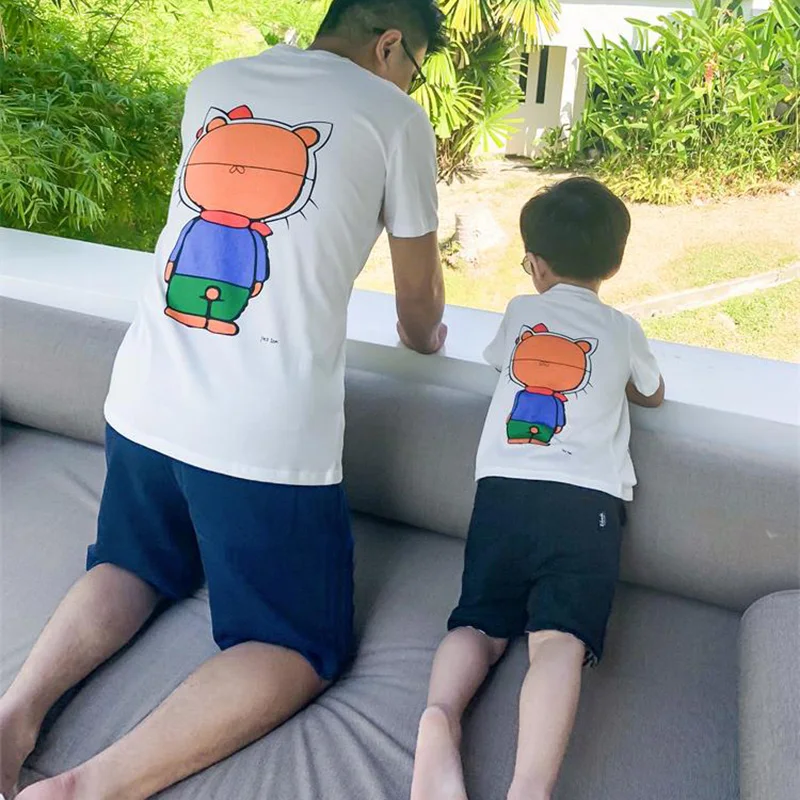 New Family Matching Clothes Gifts Letter Printed Father Kids T-shirts Mother Dress Adult Summer Short Sleeve Tops Cotton Shirt 
