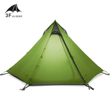 3F UL GEAR 2-3 человек Сверхлегкий кемпинговая палатка без полюса 15D нейлон PU 5000 мм Пирамида вигвам палатки для кемпинга с отпечатком ноги
