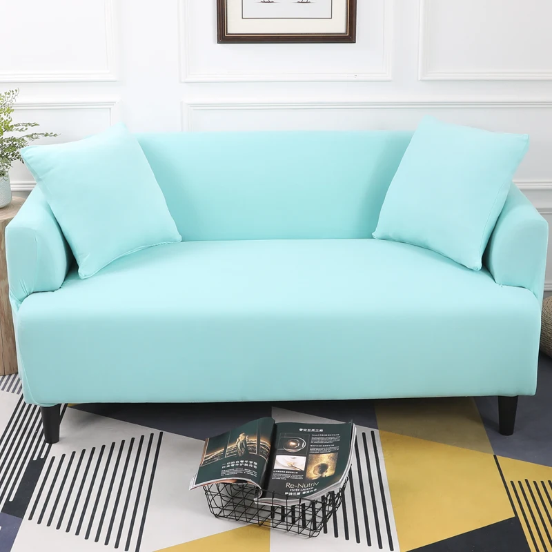 

Light Blue Small Fresh 1PC Elastic Sofa Tight Wrap All-Inclusive Slip-Resistant Sofa Cover Elastic Sofa Towel Loveseat Sofa Soft