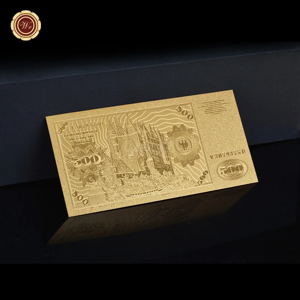 WR немецкая Золотая фольга 500 немецкие поддельные деньги золотая банкнота коллекционный бизнес подарок 24 к позолоченные банкноты