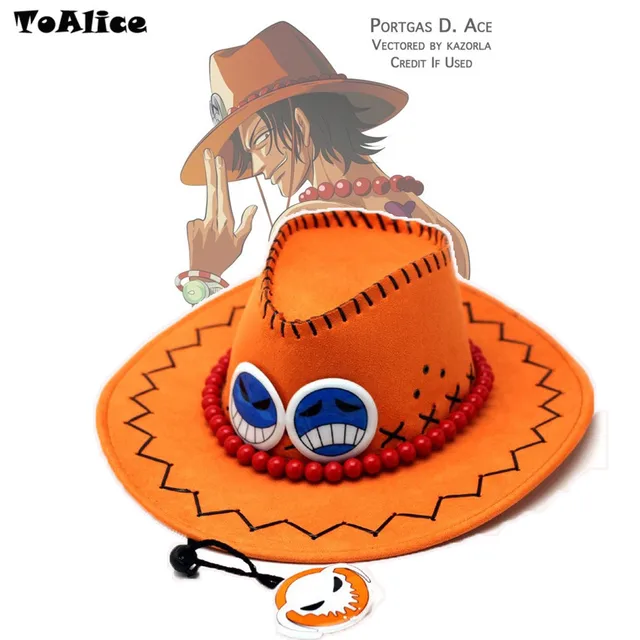 Mingzuo Chapeau de Cosplay Ace de Chapeau One Piece Cowboy Visi/ère de Chapeau Casquettes de F/ête Grande Taille