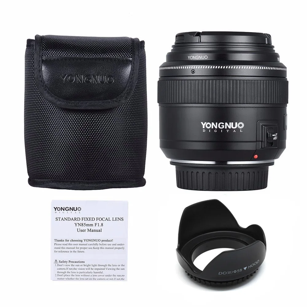 YONGNUO 85 мм f1.8 Prime Lens Full-Frame AF MF Hood Mannual standard фиксированный фокус YN85mm для Canon EOS EF Mount SLR камер