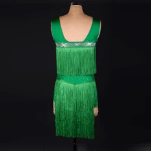 Высокого качества, уникальная отделка стразами латинское платье для танцев Новое поступление взрослых Профессиональный латиноамериканские танцы платья Мода кисточкой латинские танцы