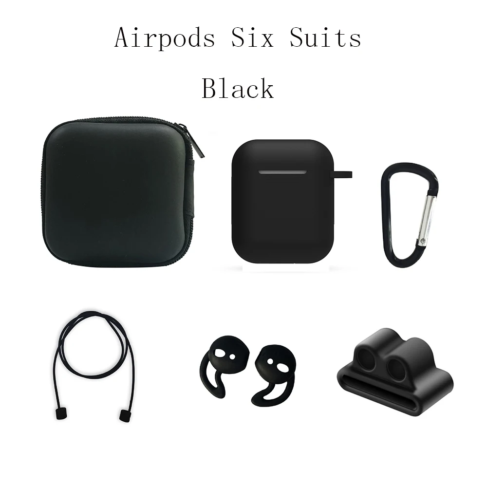 

Six Suits Five Suits Earphone Silicone Case Anti-lost Wire Eartips for Apple Air Pods Bluetooth Wireless Headphone Accessories