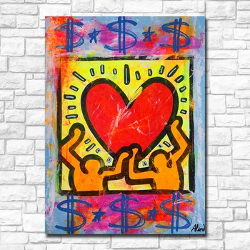 

Large Size Printing keith-haring-street-art-love-3 Wall art Home Decor Living Room Modern Canvas Print Paintings No Framed
