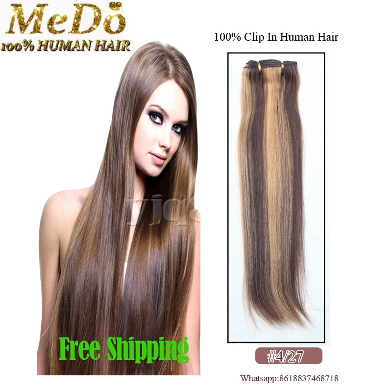 Peruvian Clip Ins Double Weft Clip Hair Extension Human Hair 7 10