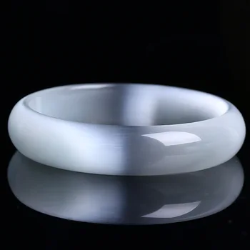 

Genuine Bright White Natural Cat Eye Stone Bangle Bracelet ,Fine Opal Bangle Jewelry Lucky Gift For Woman Can Drop Shipping