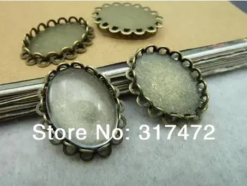 

Free shipping! !!! The ancient bronze double lace posted pendant base 13 * 18 mm DIY accessories Cabochon Setting