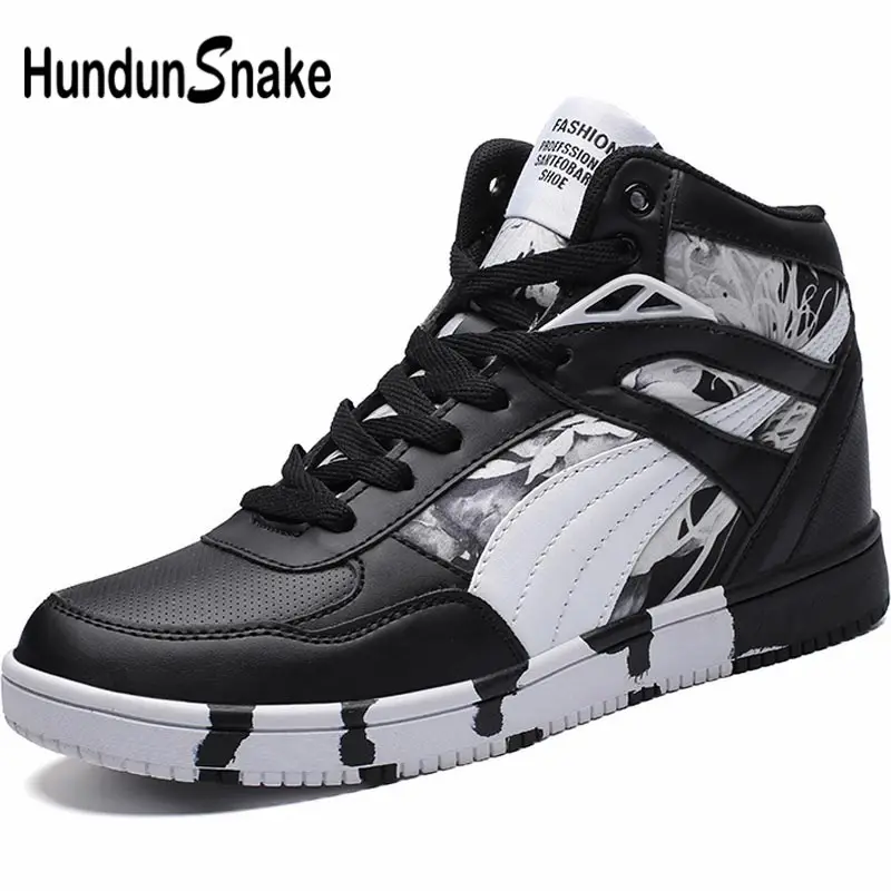 Hundunsnake Summer Womens Shoes Sport Men Sneakers Women's Fitness Shoe Sports Running Shoes Women's High Top Sporty Black A-180 - Цвет: black white