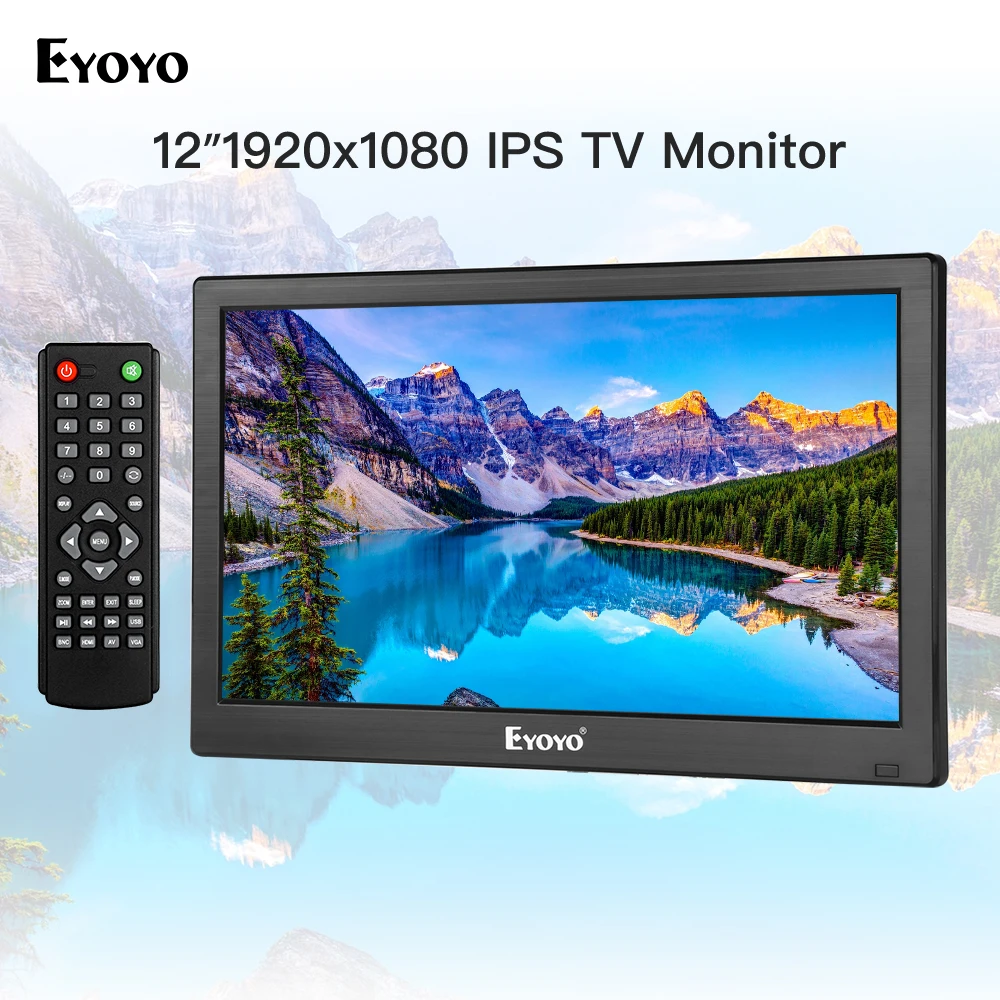 Eyoyo EM12T 1" 1920x1080 HDMI Портативный usb монитор кухня ips ЖК-экран дисплей DVD вход дистанционное управление CCTV камера экран