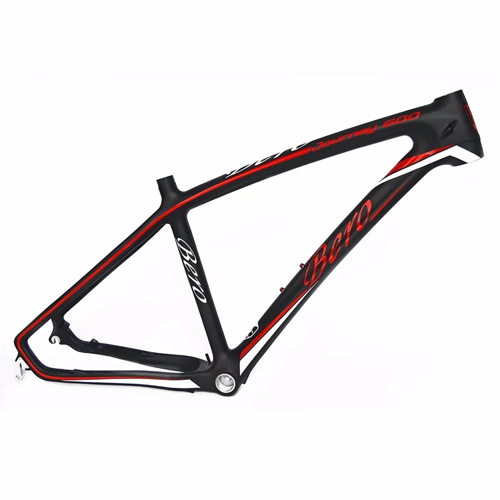 BEIOU 3K Carbon Fiber Mountain Bike Frame 26 Inch Matte Black Red