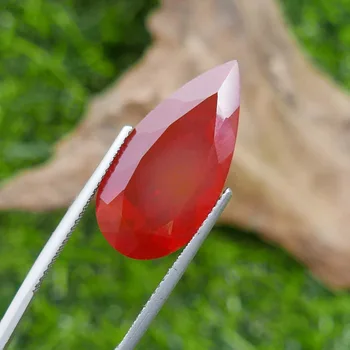 

8.77 Carat Natural Mexican Red Fire Opal Loose Gemstone IF AIGS