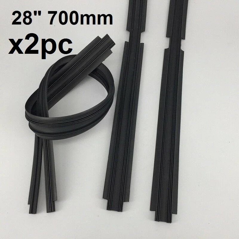 x2pc 700mm Universal Frameless Windshield Wiper Blade Rubber Refill