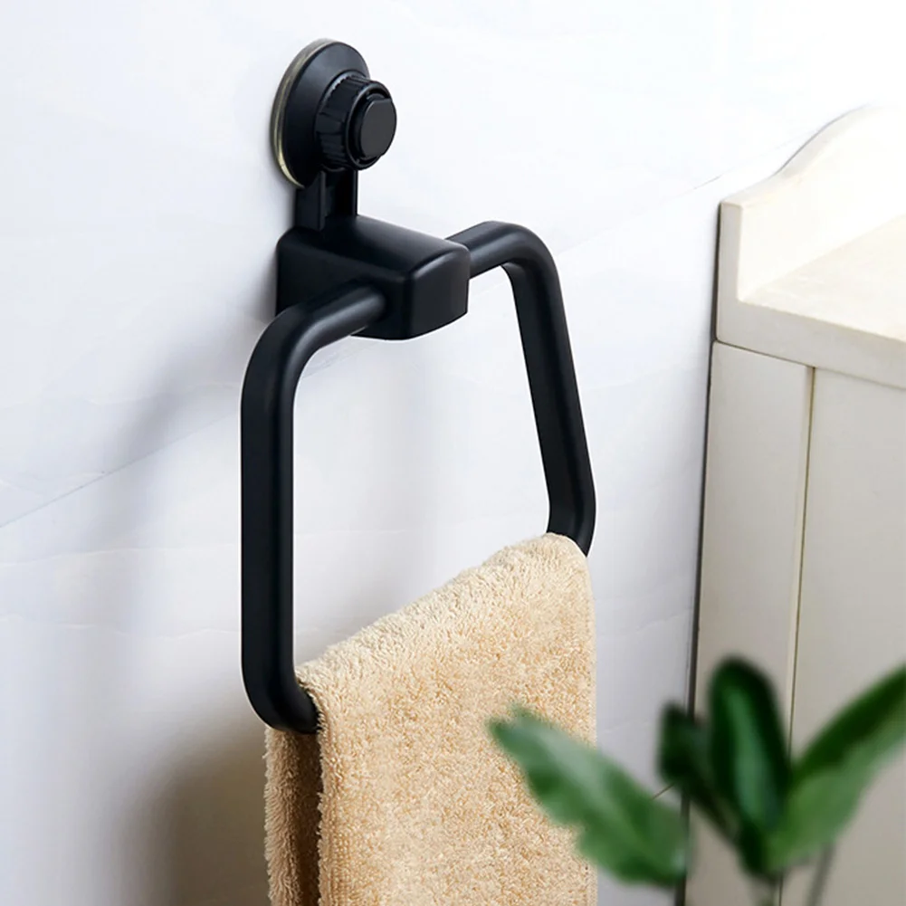 

Traceless Ring Hanger ABS Vacuum Type Suction Cup Durable Bathroom Kitchen Washcloth Reusable Wall Mounted Towel Rack