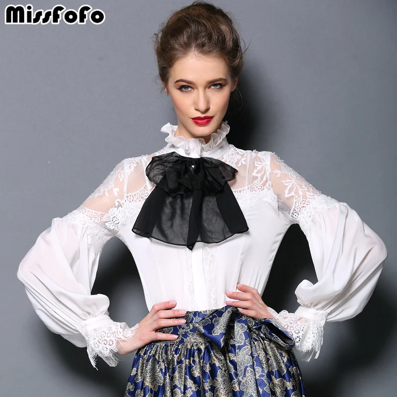 MissFoFo One Piece font b Blouse b font Shirt Slim Embroidery Women s Demi Season Fashion