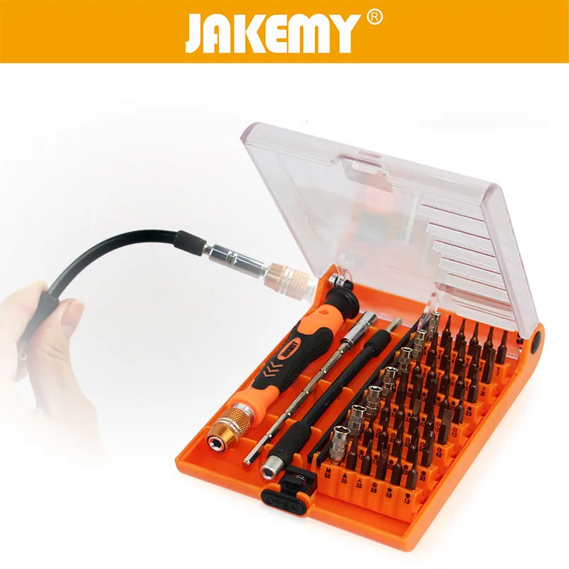 JAKEMY 45 in 1 Precision Screwdriver Bits Chrome Vanadium Socket Set Extension Rod for Electrical Appliances Repair Tools Kit
