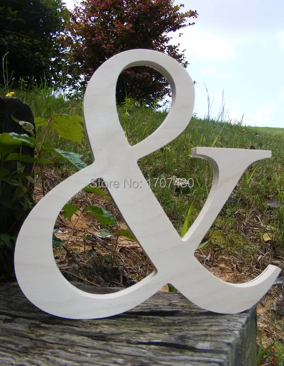 6" Wooden letters Ampersand Photography UNPAINTED- DIY- Wedding Decor- Engagement-Wooden Alphabet Letters- Photography prop