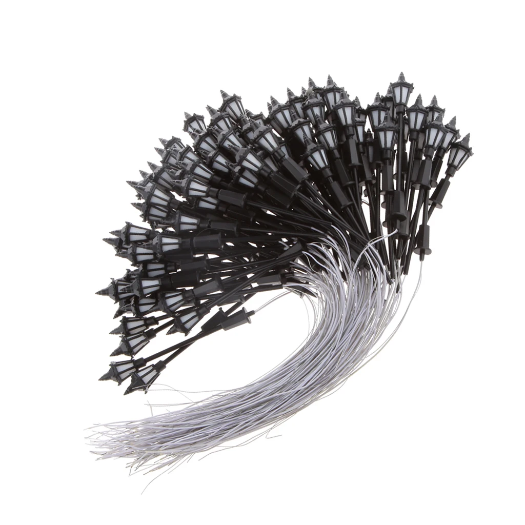 Pack of 100pcs Model HO Railway Train 3V LED T01 Lamppost Street Lights w/ Single Head