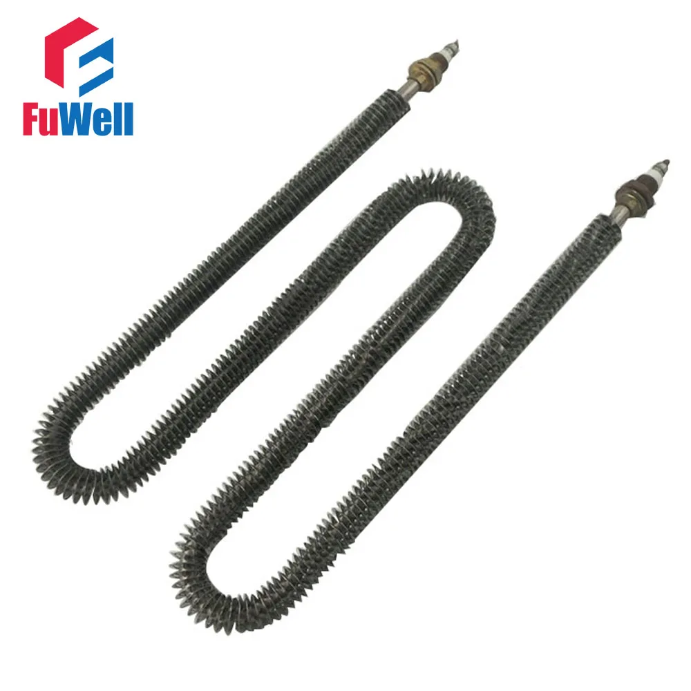 (Accept Custom) W Shape Stainless Steel Finned Tubular Heater 340mm Length 12mm Tube Diameter 2000W (Accept Custom) W Shape Stainless Steel Finned Tubular Heater 340mm Length 12mm Tube Diameter 2000W