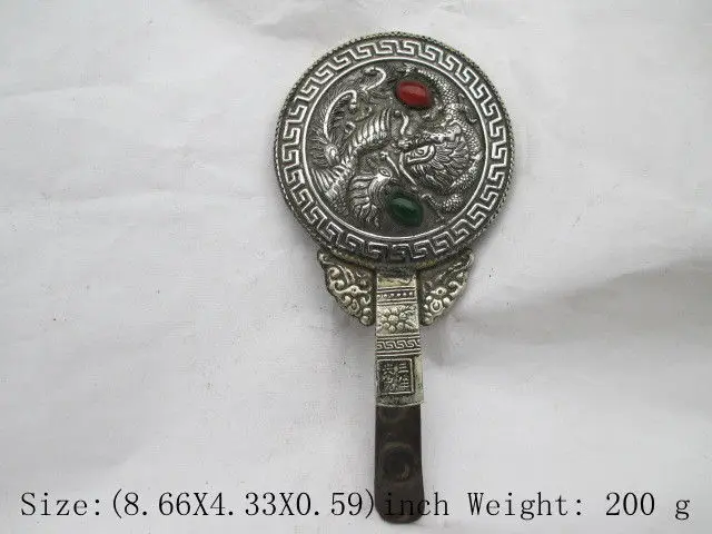 

Chinese Tibet dragon Phoenix antique copper mirror, with Chinese characteristics, free shipping