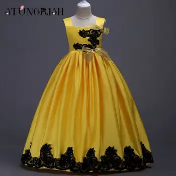 

Modern Girls Dresses Flower Design Frocks Girls Evening Clothing For Birthday Girls Clothes Boutique Dresses Summer Wear 6-16Y