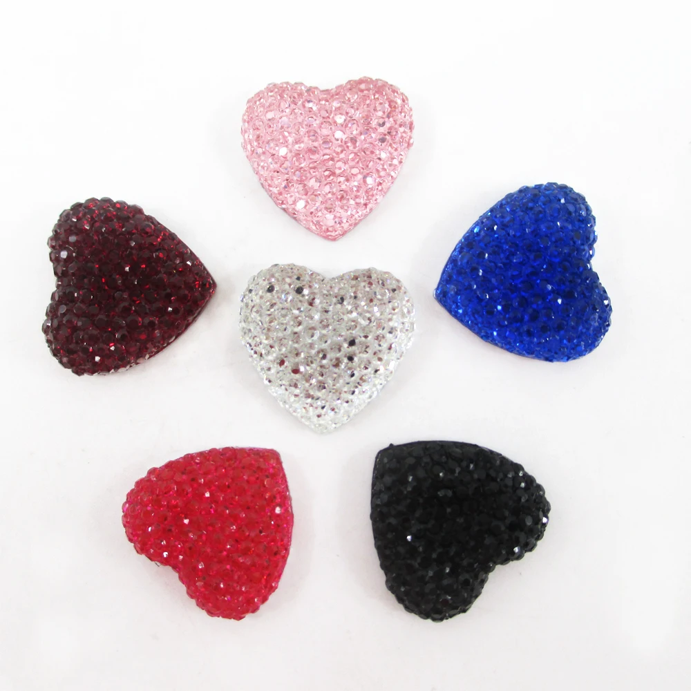 

David accessories heart Shape Flatback Resin 25pieces,beads for diy decoration Hair Accessories,25Yc2534