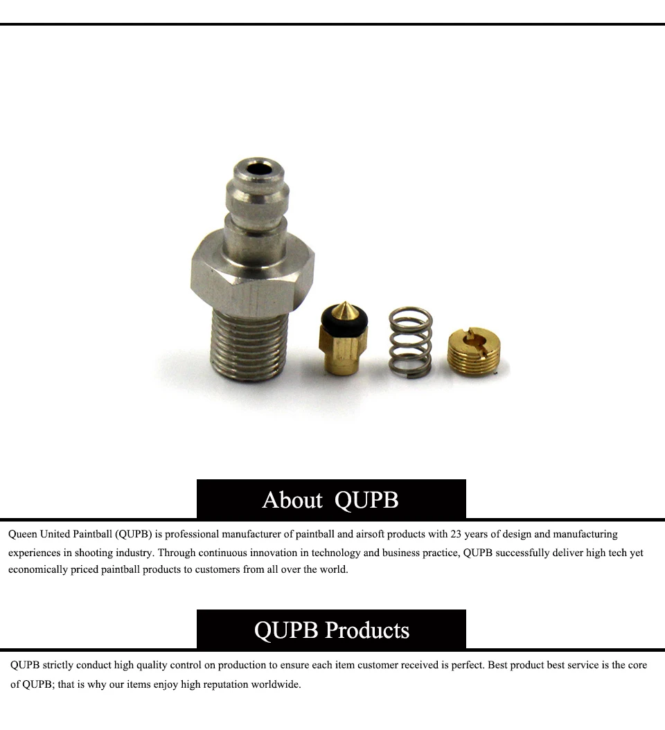 QUPB Пейнтбол один из способов содействия клапан 8 мм заполните ниппель M10* 1 нить вариант Нержавеющая сталь PTF002
