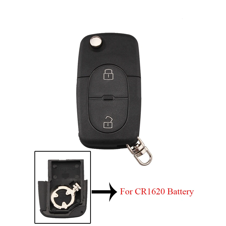 BHKEY 2 кнопки дистанционный Автомобильный ключ оболочка для AUDI CR2032 или CR1620